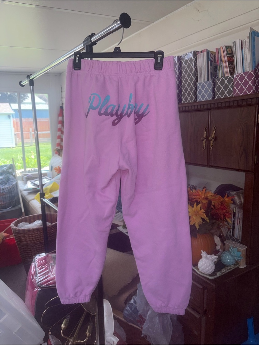 PLAYBOY Pink sweatpants with Ombré Logo
